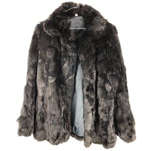 100% RABBIT FUR COAT perfect condition black sizeM